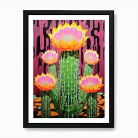 Mexican Style Cactus Illustration Notocactus Cactus 4 Art Print