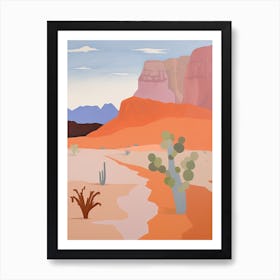 Chihuahuan Desert   North America (Mexico And United States), Contemporary Abstract Illustration 1 Art Print