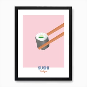Sushi And Chopsticks Tokyo Art Print