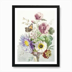 Bouquet Of Flowers Vintage Floral Painting Art Print