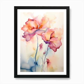 Watercolor Flowers 50 Art Print