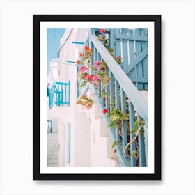 Flowers In Mykonos Art Print