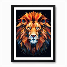 Lion Art Painting Cubistic Style 2 Art Print