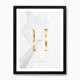 Letter H Gold Art Print