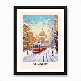 Vintage Winter Travel Poster St Petersburg Russia 1 Poster