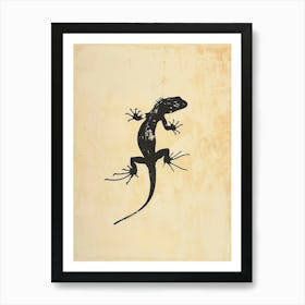 Minimalist Lizard Block Print 7 Art Print