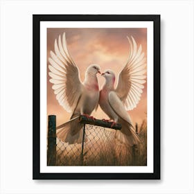 Doves In Love Art Print