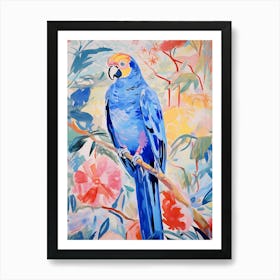 Blue Parrot Painting Art Print