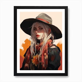 Billie Eilish Goth Cowgirl 2 Art Print