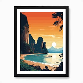 Krabi, Thailand - Sunset on the beach Art Print