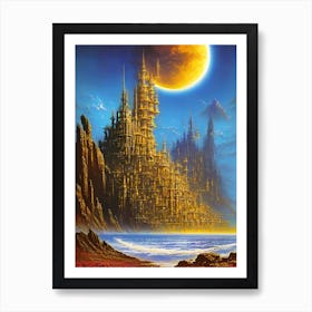 City On The Moon Art Print