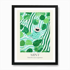 Marche Aux Legumes Mint Summer Illustration 7 Poster