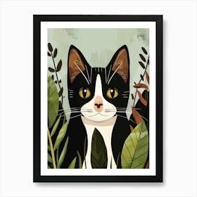 Black And White Cat 30 Art Print