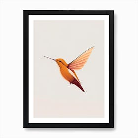 Allen S Hummingbird Retro Minimal 2 Art Print