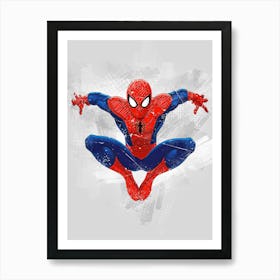 Spider Man Cartoon Painting Art Print