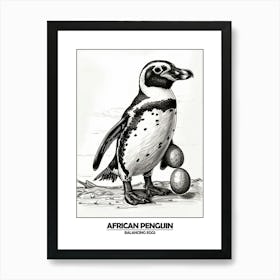 Penguin Balancing Eggs Poster 6 Art Print