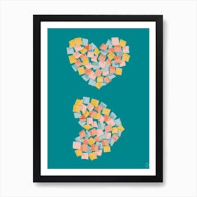 Post It To Hearts Art Print