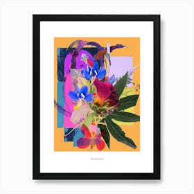 Bluebonnet 6 Neon Flower Collage Poster Art Print