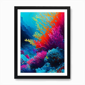 Coral Reef Waterscape Bright Abstract 1 Art Print