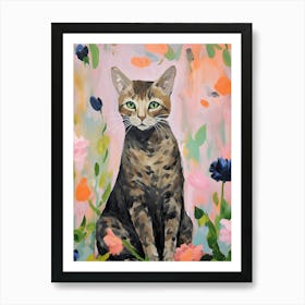 A Ocicat Cat Painting, Impressionist Painting 1 Art Print