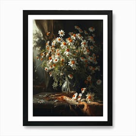 Baroque Floral Still Life Oxeye Daisy 3 Art Print