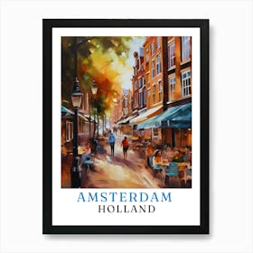 Netherlands Amsterdam, travel poster, wall art print, Amsterdam painting,99 Art Print