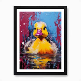 Pop Art Duckling Paint Splash 2 Art Print