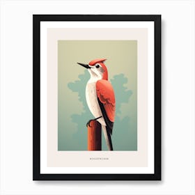 Minimalist Woodpecker 2 Bird Poster Art Print