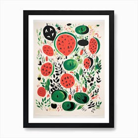 Watermelon Fruit Drawing 4 Art Print