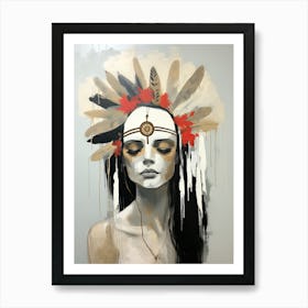 Sacred Fireside, Boho Art Style Art Print