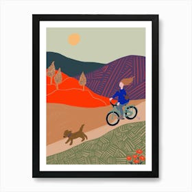 Autumn Bicycle Ride Art Print