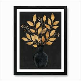 Gold Leaves Canvas Print 1 Art Print