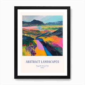 Colourful Abstract Thingvellir National Park Iceland 3 Poster Blue Art Print