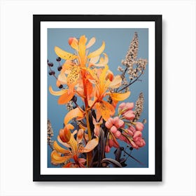 Surreal Florals Kangaroo Paw 3 Flower Painting Art Print