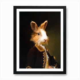 Sir Ole The Rabbit Pet Portraits Art Print