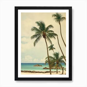 Trunk Bay Beach Us Virgin Islands Vintage Art Print