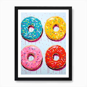 Donuts Pop Art Retro 1 Art Print