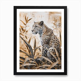 Floral Ornamental Leopard 2 Art Print