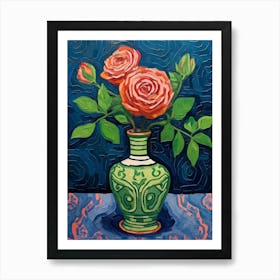 Flowers In A Vase Still Life Painting Rose 3 Art Print