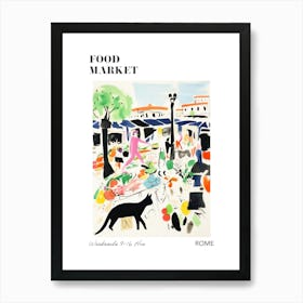 The Food Market In Rome 4 Illustration Poster Art Print