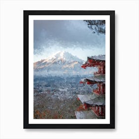 Mount Fuji Japan Oil Painting Landscape Art Print