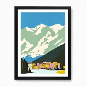 Bormio, Italy Midcentury Vintage Skiing Poster Art Print