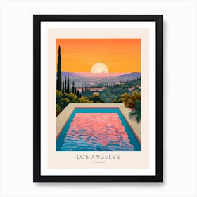 La, California Midcentury Modern Pool Poster Art Print