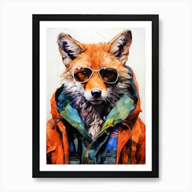 Fox In Sunglasses animal Art Print