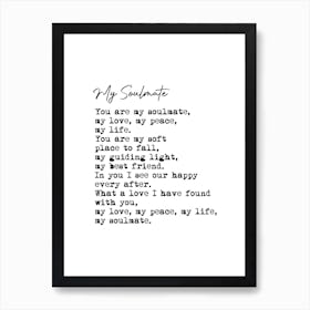 Soulmate Quote Art Print