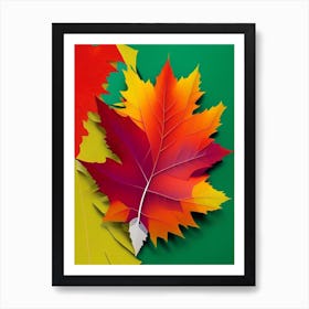 Sugar Maple Leaf Vibrant Inspired 1 Art Print