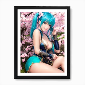 Fantasy anime girl Art Print