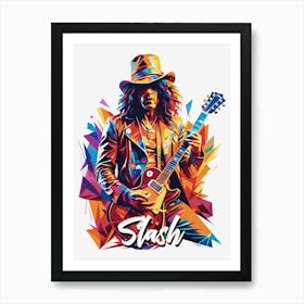 Gnr Slash 02 Portrait Music Icon Style WPAP Pop Art Art Print