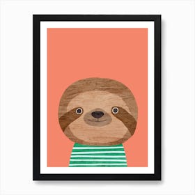 Sloth Pink Art Print