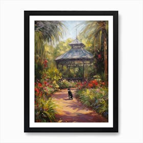 Painting Of A Cat In Royal Botanic Garden, Melbourne In The Style Of Impressionism 01 Art Print